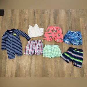 Toddler Swimwear Set - Blue, Red, Green, Pink